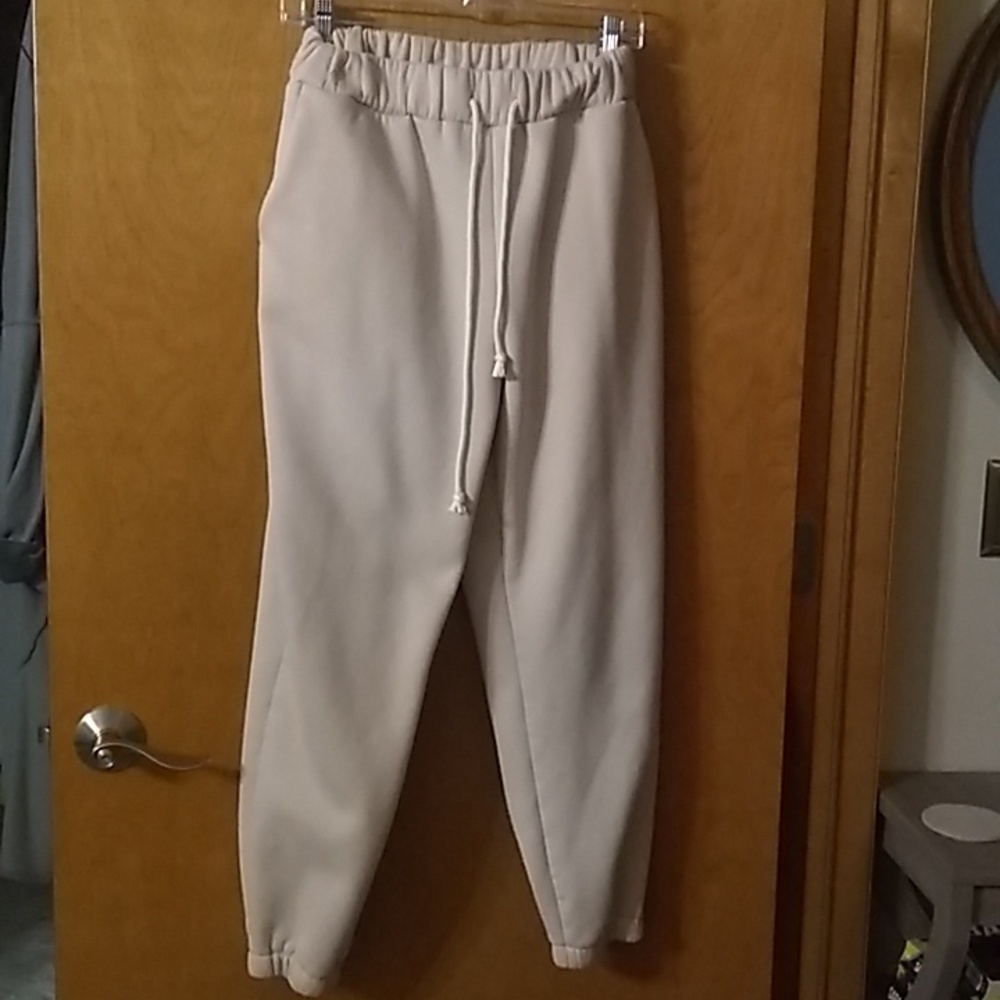 beige sweatpants